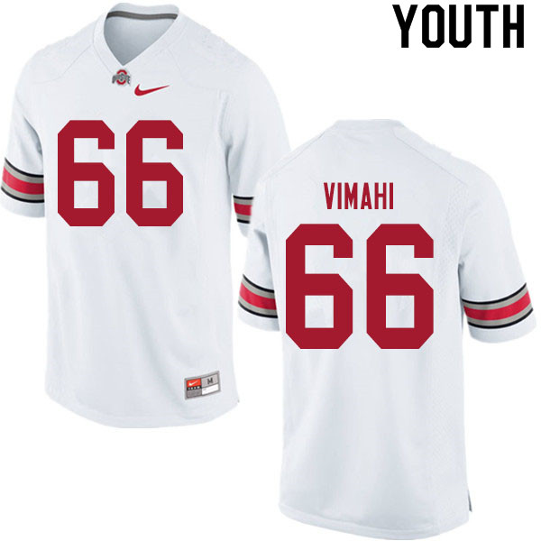 Ohio State Buckeyes Enokk Vimahi Youth #66 White Authentic Stitched College Football Jersey